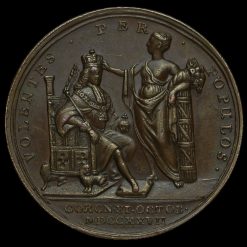 1727 George II Coronation Bronze Medal Reverse