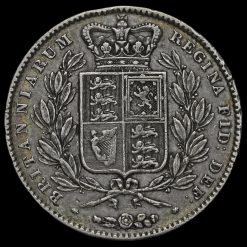 1844 Queen Victoria Young Head Silver Crown, Cinquefoil Stops Reverse