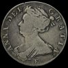 1708 E Queen Anne Early Milled Silver Half Crown Obverse