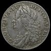 1758 George II Early Milled Silver Sixpence Obverse