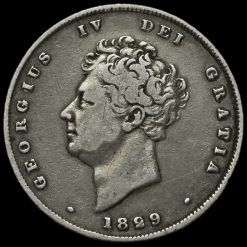 1829 George IV Bare Head Milled Silver Shilling Obverse