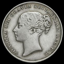 1844 Queen Victoria Young Head Silver Shilling Obverse