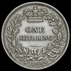 1844 Queen Victoria Young Head Silver Shilling Reverse