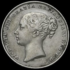 1853 Queen Victoria Young Head Silver Shilling Obverse