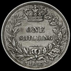 1853 Queen Victoria Young Head Silver Shilling Reverse