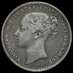 1875 Queen Victoria Young Head Silver Shilling Obverse