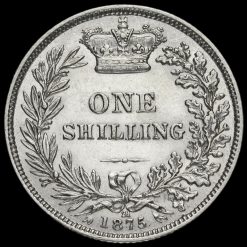 1875 Queen Victoria Young Head Silver Shilling Reverse