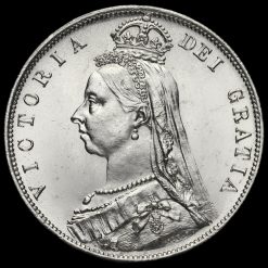 1888 Queen Victoria Jubilee Head Silver Half Crown Obverse