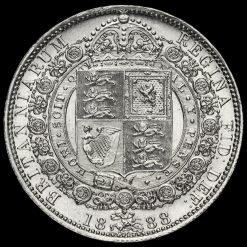 1888 Queen Victoria Jubilee Head Silver Half Crown Reverse