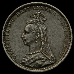 1889 Queen Victoria Jubilee Head Silver Maundy Twopence Obverse