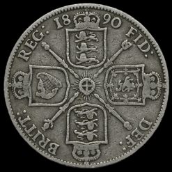 1890 Queen Victoria Jubilee Head Silver Florin Reverse