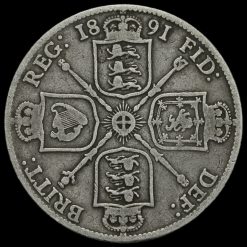 1891 Queen Victoria Jubilee Head Silver Florin Reverse