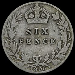 1905 Edward VII Silver Sixpence Reverse
