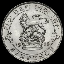 1916 George V Silver Sixpence Reverse