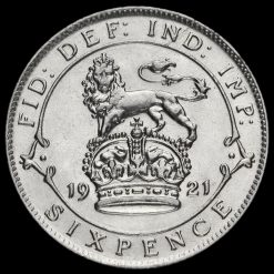 1921 George V Silver Sixpence Reverse