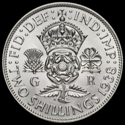 1938 George VI Silver Two Shilling Coin / Florin Reverse