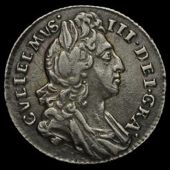 1696 William III Early Milled Silver Sixpence Obverse