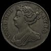 1707 Queen Anne Early Milled Silver Half Crown Obverse