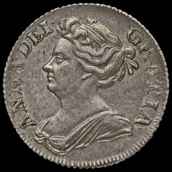 1709 Queen Anne Early Milled Silver Shilling Obverse