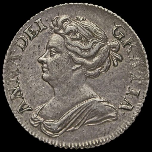 1709 Queen Anne Early Milled Silver Shilling Obverse