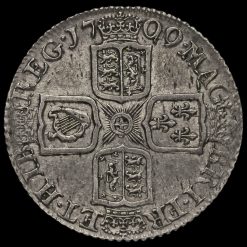 1709 Queen Anne Early Milled Silver Shilling Reverse