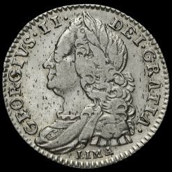 1746 George II Early Milled Silver Lima Sixpence Obverse