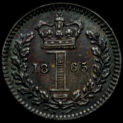 1865 Queen Victoria Young Head Silver Maundy Penny Reverse