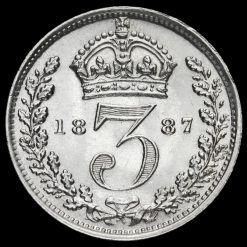 1887 Queen Victoria Jubilee Head Silver Threepence Reverse