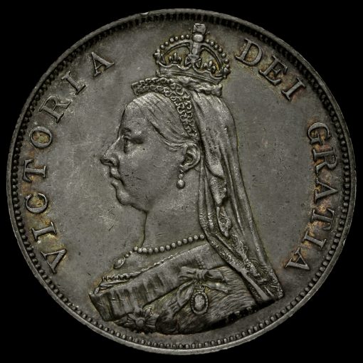 1888 Queen Victoria Jubilee Head Silver Double Florin Obverse