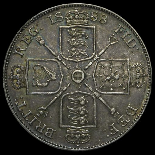 1888 Queen Victoria Jubilee Head Silver Double Florin Reverse