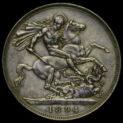 1894 Queen Victoria Veiled Head Silver LVIII Crown Reverse