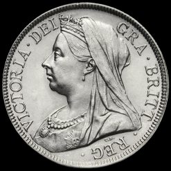 1895 Queen Victoria Veiled Head Silver Half Crown Obverse