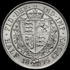 1895 Queen Victoria Veiled Head Silver Half Crown Obverse