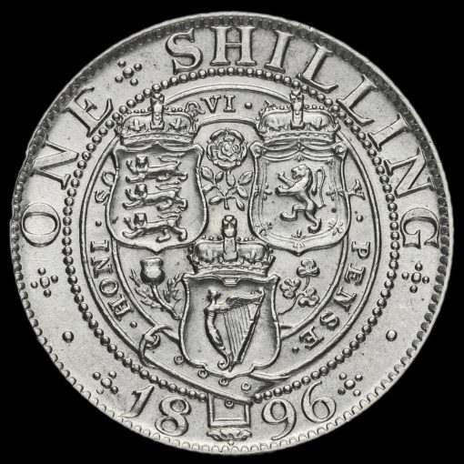 1896 Queen Victoria Veiled Head Silver Shilling Reverse