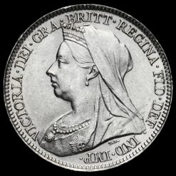 1898 Queen Victoria Veiled Head Silver Sixpence Obverse