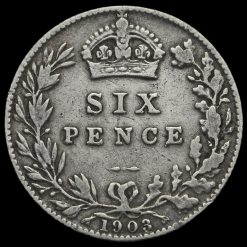 1903 Edward VII Silver Sixpence Reverse