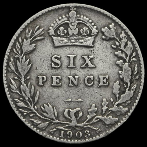 1903 Edward VII Silver Sixpence Reverse