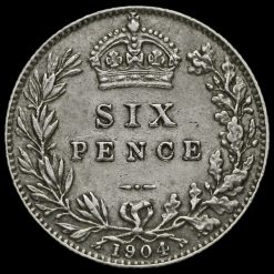 1904 Edward VII Silver Sixpence Reverse