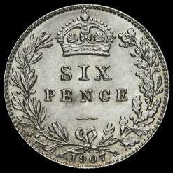1907 Edward VII Silver Sixpence Reverse
