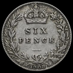 1908 Edward VII Silver Sixpence Reverse