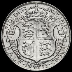 1913 George V Silver Half Crown Reverse