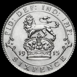 1915 George V Silver Sixpence Reverse