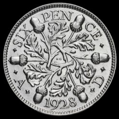 1928 George V Silver Sixpence Reverse