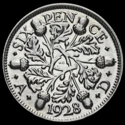 1928 George V Silver Sixpence Reverse