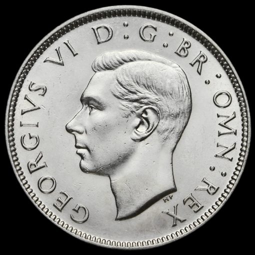 1937 George VI Silver Two Shilling Coin / Florin Obverse