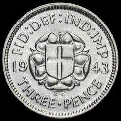1943 George VI Silver Threepence Reverse