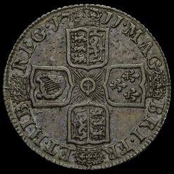1711 Queen Anne Early Milled Silver Shilling Reverse