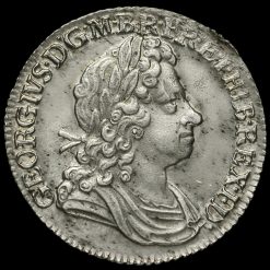 1723 George I Early Milled Silver SSC Shilling Obverse