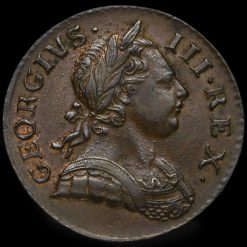 1771 George III Early Milled Copper Halfpenny Obverse