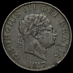 1817 George III Milled Silver Half Crown Obverse